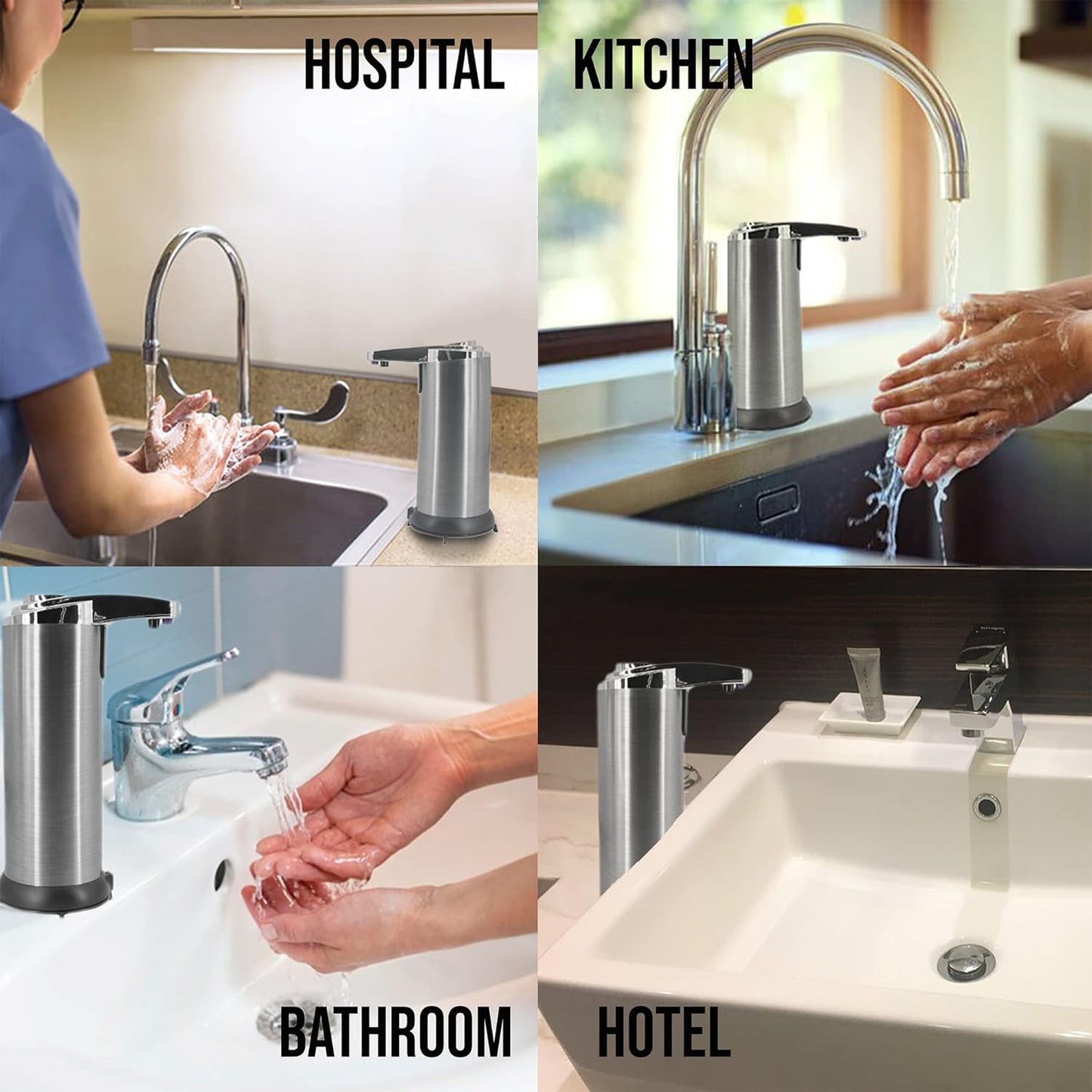 Touchless Hand Sanitizer Dispenser, Automatic Refillable Battery Operated Dispenser for Liquid Soap for Home and Office