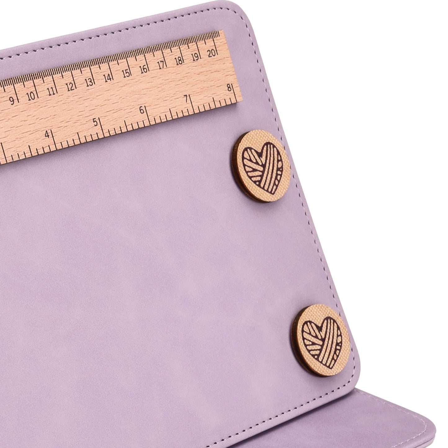 Earssa Knitting Pattern Holder,Crochet Pattern Holder for Cross Stitch, Needlework, Knitting & Crochet Foldable Magnets Chart Board with Ruler and 4 Replacement Magnets (Purple)