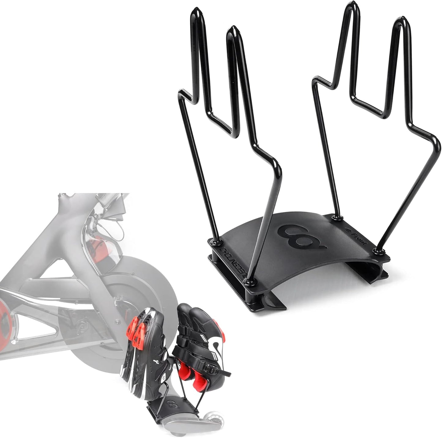 2 CyclingDeal Shoe Rack Hanger Compatible with Peloton Bike & Bike+ ONLY Shoe Holder - Holds Pairs of Cycling Shoes