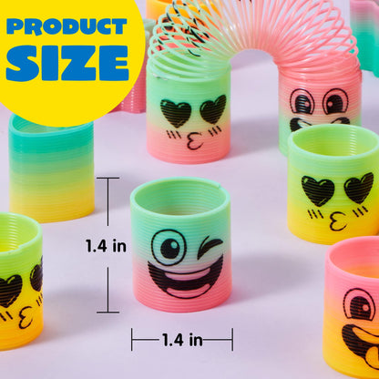 JOYIN 60 Pcs Spring Rainbow Party Favor, Mini Plastic Coil Spring Toy, Fidget Stress Coil Mini Springs Bulk Toys for Carnival Prize Birthday, Classroom Goodie Bag Stuffers