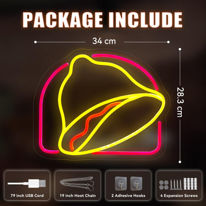 Taco Bell Neon Sign, Taco Bell Merch Gifts,LED Neon Light for Wall Decor, USB Powered for Mexican Restaurant Decor for Tacos Bar Kitchen Pub Christmas Birthday Gifts