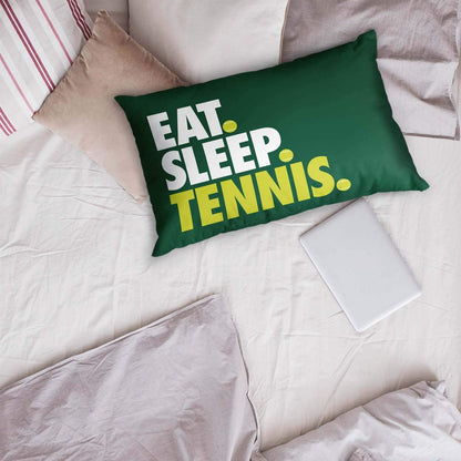 ChalkTalkSPORTS Eat. Sleep. Tennis. Pillowcase, Green, 30 in x 20 in, Polyester, Machine Washable