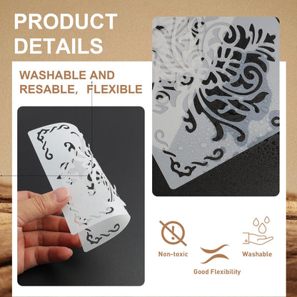 Large Alphabet Mandala Stencils – 2 & 4 Inch Reusable Upper & Lowercase Letters, Numbers, 45PCS Templates for Calligraphy, DIY Painting, Journals, Wood & Fabric Art