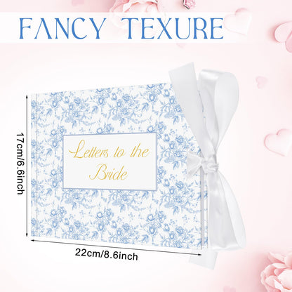 Humyoun 8.5 x 7 Inch Wedding Guest Book Letters to the Bride Scrapbook Wedding Memory Book Bridal DIY Blank Paper Scrapbook Photo Album Guest Sign (Blue,Classic)