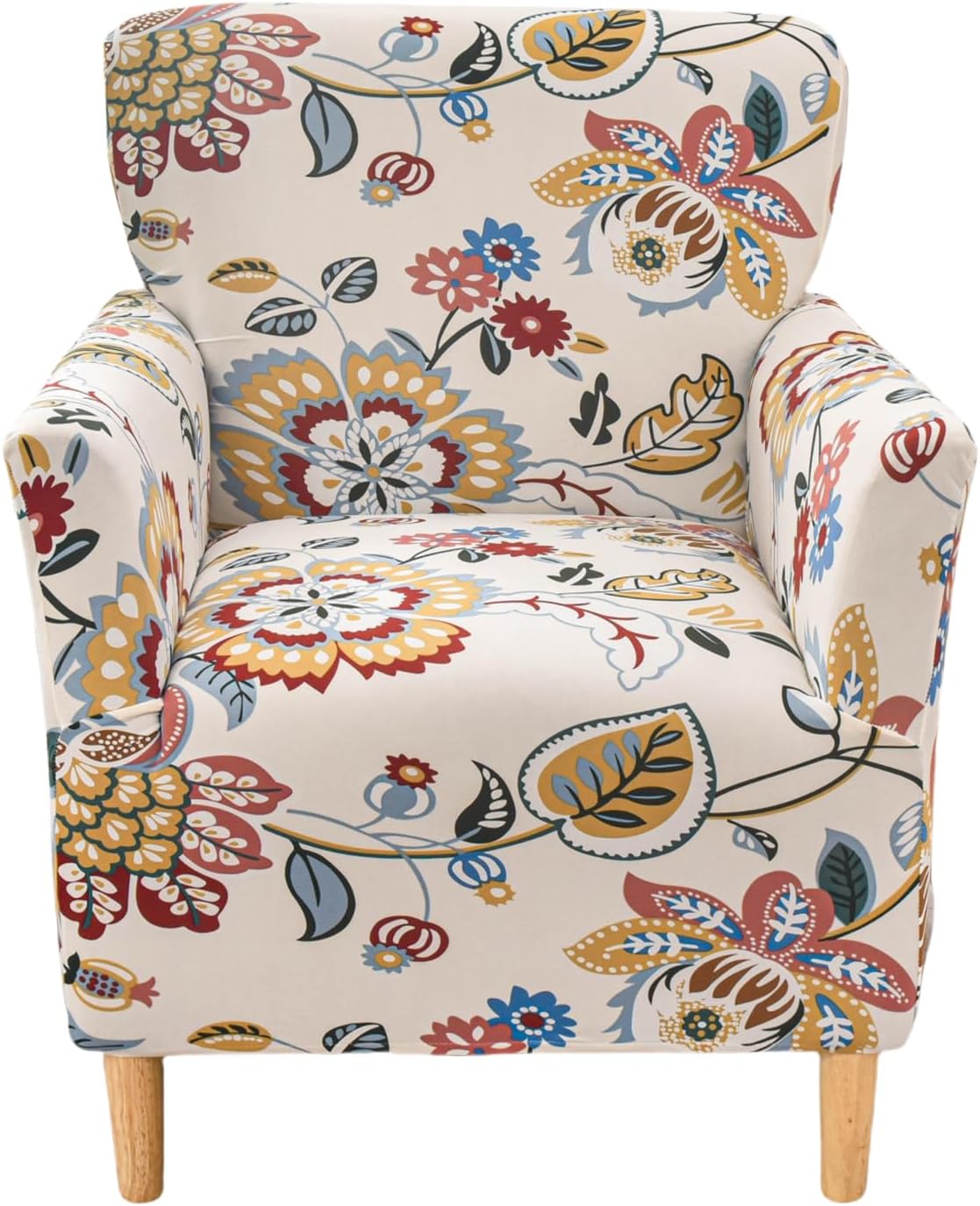 1-Piece 07 NILUOH Banquet Armchair Slipcover Stretch Chair Covers with Arms Printed Soft Accent Chair Cover Anti-Slip