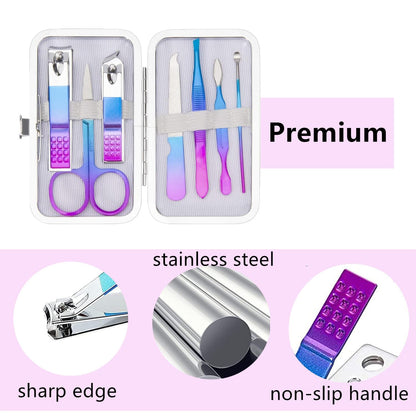 Manicure Set Nail Clipper Set Men Women Nail Clippers Toenail Fingernail Cutters Personal Care Tools Manicure Pedicure Tools with Travel Case Grooming Kit Present for Men Women Family Friends