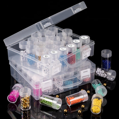 Bead Organizer, Bead Containers, 30 Grids Diamond Painting Storage Containers Clear Bead Organization Diamond Painting Accessories Small Storage Container for Beads Seeds Glitter Rhinestones (2 Pack)