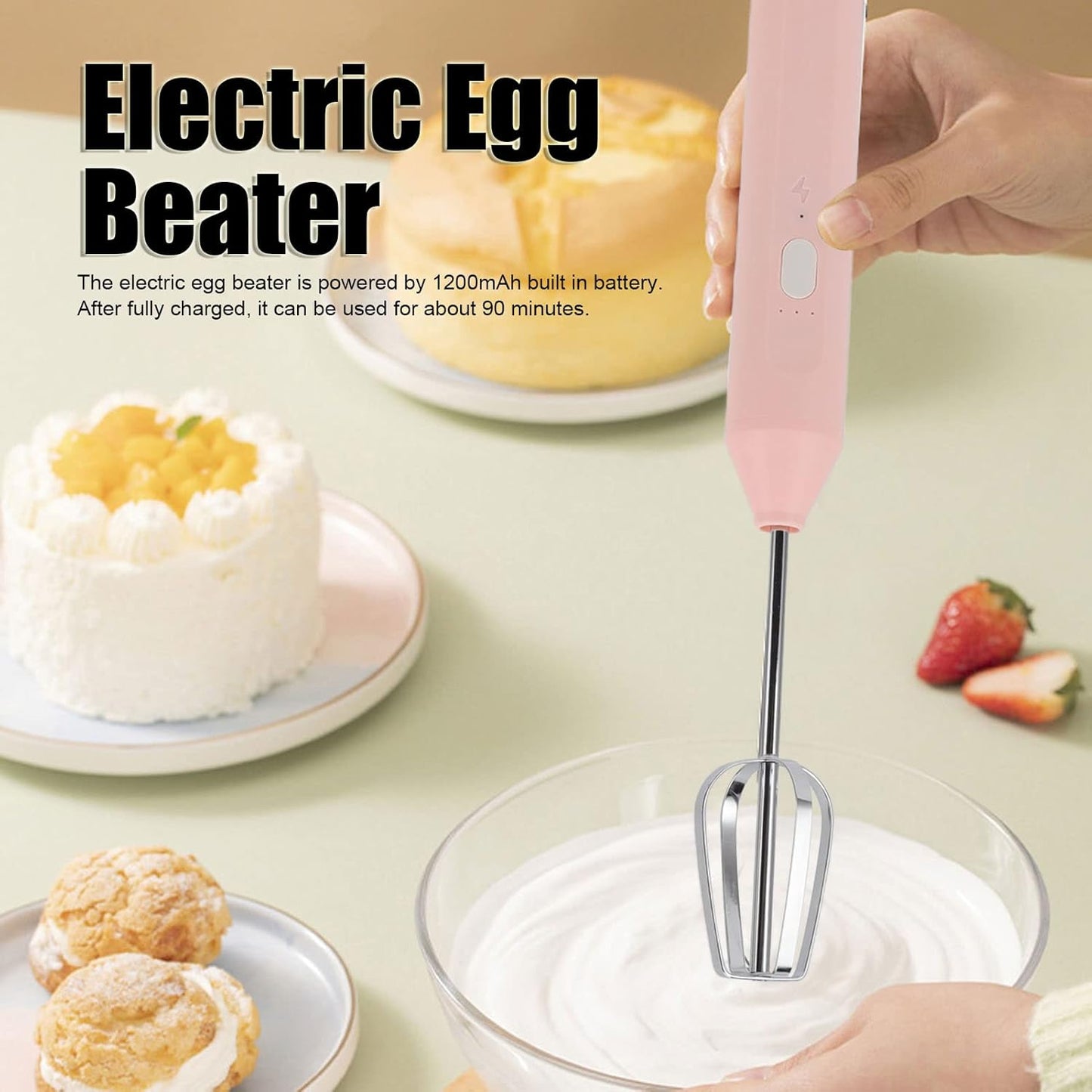 Electric Handheld Egg Beater Head Milk Frother Coffee Blender Milkshake Foamer Balloon Mixer for Kitchen