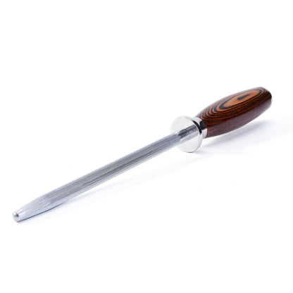 TUO Honing Rod, Sharpening Steel with Larger Diameter for Kitchen Knife Daily Honing Maintenance, High Carbon Steel 8" Knife Sharpener Rod, Ergonomic Handle