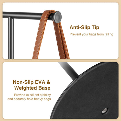 niffgaff 2 Pack 15‘’-24‘’ T Bar Purse Display Stand Tabletop: Adjustable Height Handbag Holder, Countertop Hanging Rack for Long Necklace Scarf Lanyard, Black