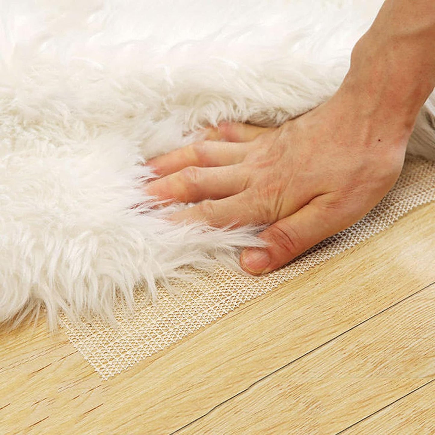 Xrrxy Anti Slip PVC Tablecloth Underlay, Adjustable Foam Mat, Anti-Skid Rug Pad Gripper Table Mat, White