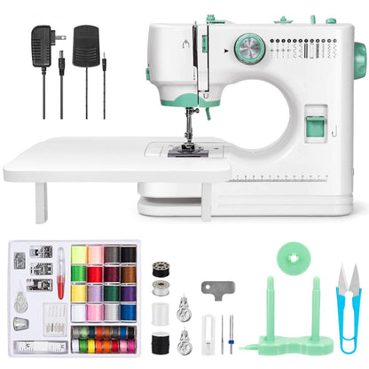 Xamanabu Sewing Machine for Beginners with Extension Table, 12 Stitches Portable Sewing Machine, Dual Speed (High/Low) with Foot Pedal & 6 Feet