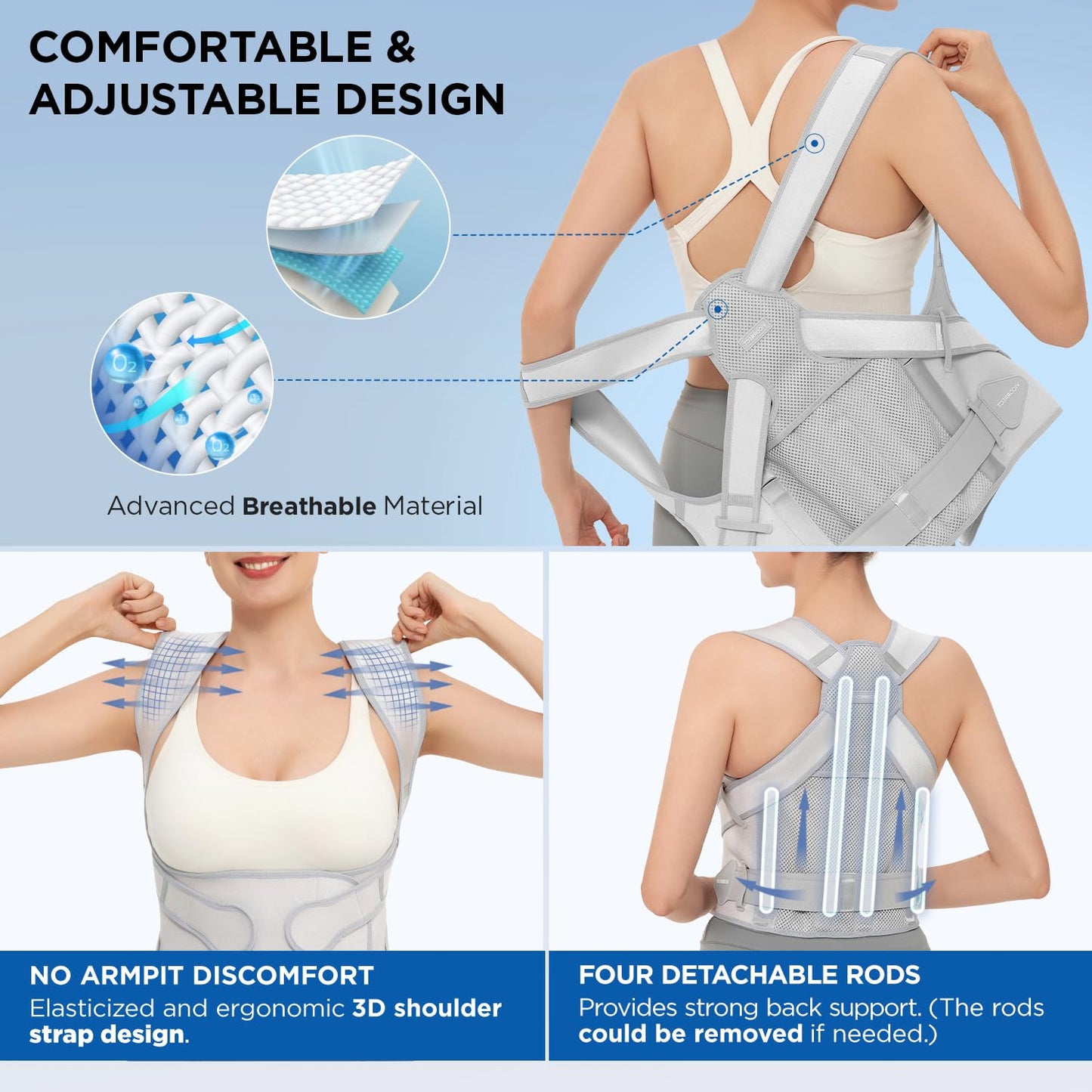 Vicorrect Posture Corrector for Women and Men: Back Support Brace Relieve Upper Back Shoulders Pain (Pink, Medium)