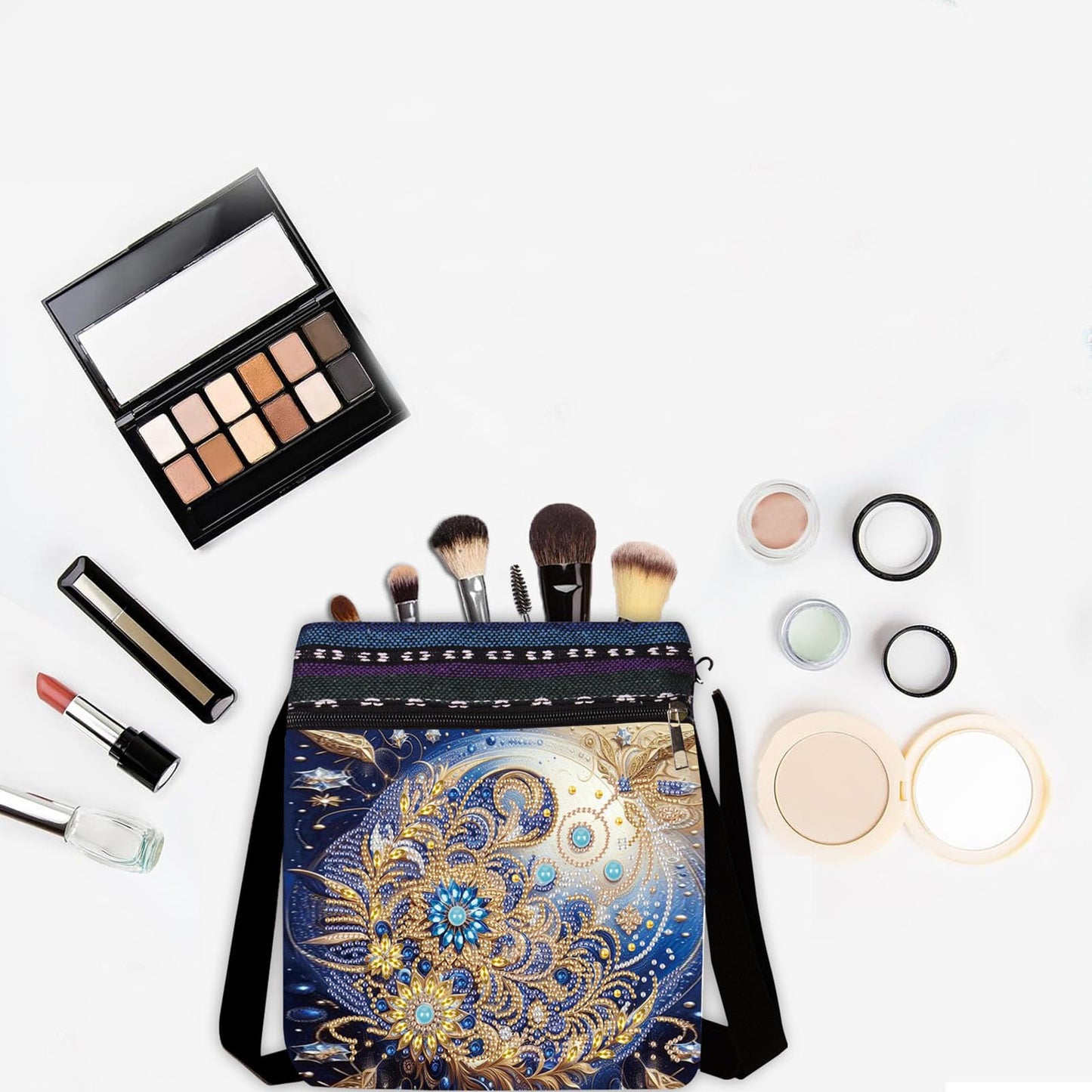 LSQFS 5D Diamond Painting Shoulder Bag, DIY Diamond Art Kits for Adults with Adjustable Strap & Zipper, Artistic Handbag for Women, Perfect for Shopping & Daily Use