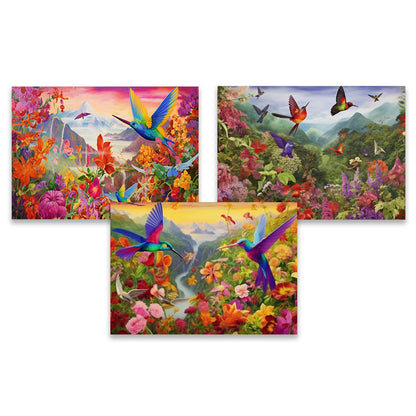 EWJRNSF 5D Diamond Painting Kits for Adults Beginners, Diamond Arts Kits Diamond Art Sets,Gem Painting Arts & Crafts Home Wall Decoration 11.8x15.7 Inches 3 Pack Hummingbird