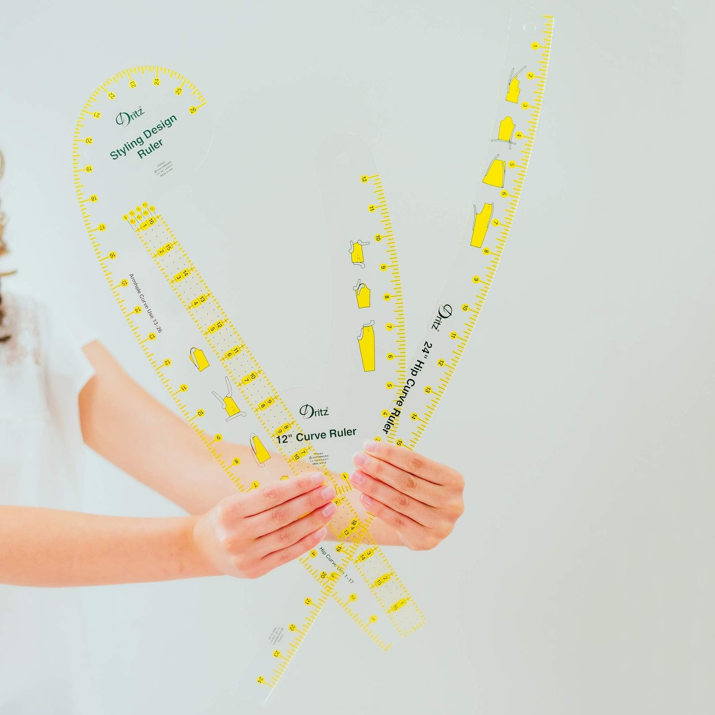 Dritz Design Ruler Trio with Styling Design, Curve & Hip Curve Rulers for Sewing