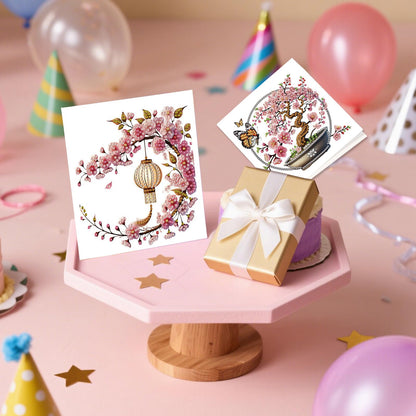 JZHYOAN 6 Packs Flower Diamond Painting Greeting Cards Kits for Adults DIY Diamond Art Birthday Card with Envelopes Gem Art and Craft Card Making Kits for Birthday Holiday Gift Butterfly