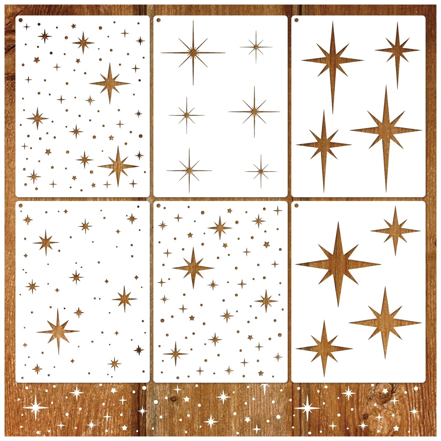 Large Star Stencil for Painting Reusable Paint Stencils for Walls Twinkle Star Wall Drawing Stencils for Painting on Wood Craft Canvas Fabric Home Decoration(Twinkle Stars)