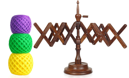 Bhartiya Handicrafts Wooden Yarn Swift Table Top Knitting & Crochet Accessories | Umbrella Holder - Hand Operated Knitting Winding Tools Wool Winder (Yarn Swift)