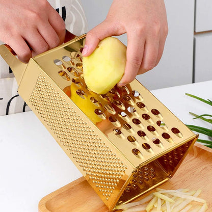 Large Stainless Steel Grater Slicer with Handle, Multifunctional Cutter for Ginger, Garlic, Cheese, Ergonomic Design