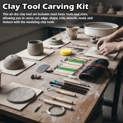 42PCS Clay Sculpting Tools Pottery Tools Kit, Clay Carving Tool Ceramic Tool for Sculpting for Beginners Professionals School Student Polymer ClayTool