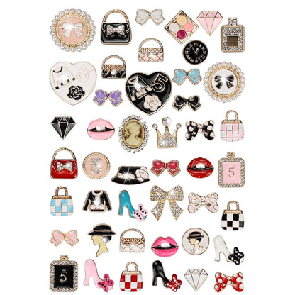 CUNUEN Lot of Bling Designer Decoration Charms, Luxury Fashion Trendy Rhinestone Jewelry Accessories for Women Girls