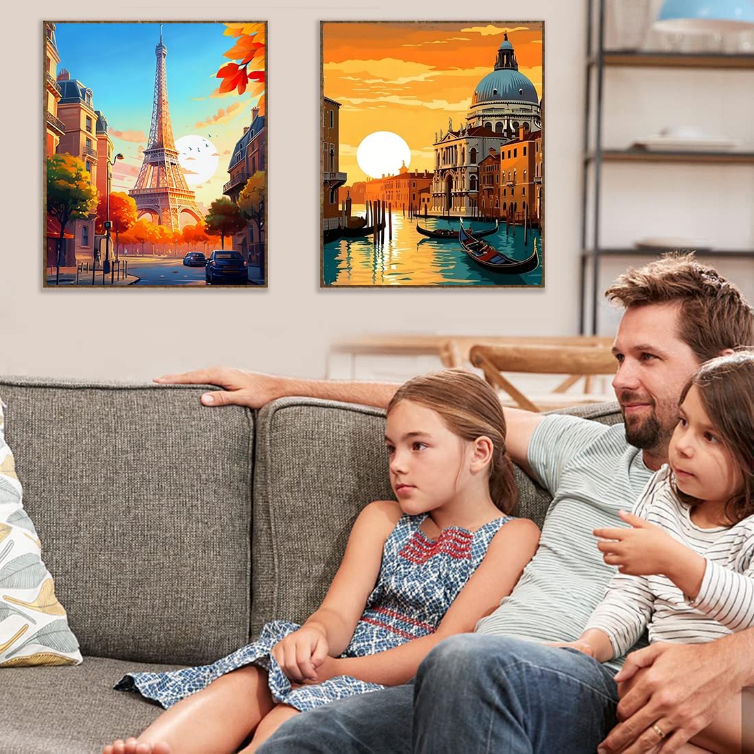 6 Pack Famous Landscape Diamond Art Kits for Adults Beginners,Full Round Drill DIY Diamond Painting Kits,Paint by Diamonds Dot Gem Art Crystal Easy,Home Wall Decor 12x16Inch