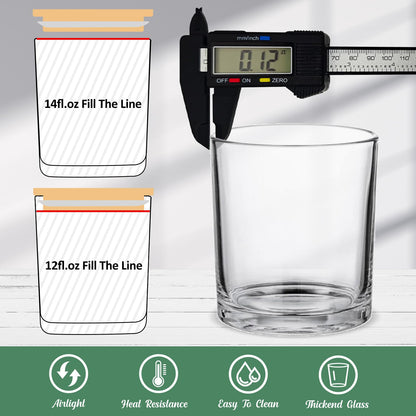 SUPMIND 20 Pack 14 fl.oz Glass Candle Jars - Clear Empty Candle Vassels with Bamboo Lids, Bulk Containers Jars for Making Candles 12 14 fl.oz