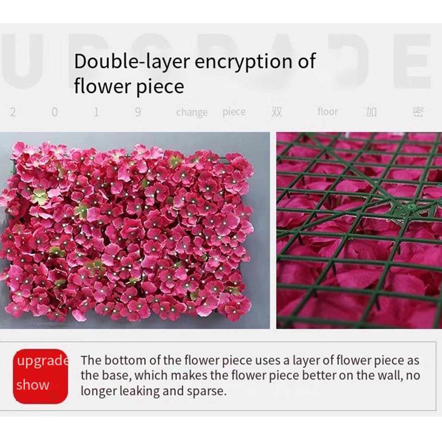 JIIPOREGJ Artificial Flower Wall Panel,Flower Wall Panels,Artificial Flower Wall Mat Silk Flower Panels for Flower Wall Decor,Party Wedding,Backdrop Decoration,A,1x1m