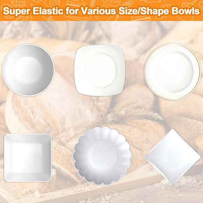 200PCS Reusable Elastic Bowl Covers for Bread Proofing, Sourdough Baking Cover, Stretchable Plastic Wrap for Storage