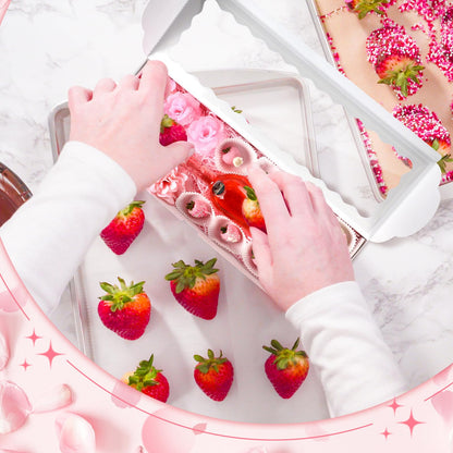 Chivertion 20 Pack Mother's Day Rose and Wine Box for Gifts 20" X 7" X 4" Cookie Bakery Boxes With Window Rectangle Extra Large Treat Boxes for Strawberries Chocolate Cake