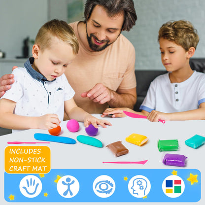 Air Dry Clay Kit, 36 Colors Modeling Clay with Tools, Ultra Light, Safe and Non-Toxic 36 Colors with 3 Sculpting Tools