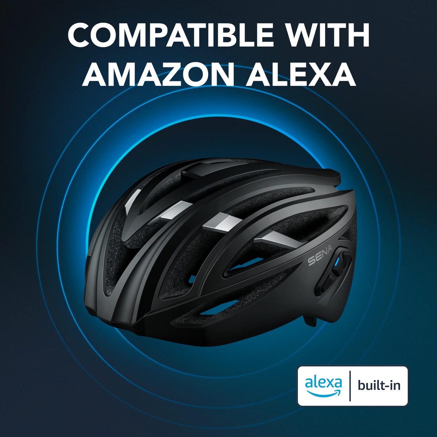 Sena R2 / R2 EVO / (Alexa Built-in) only R2X, Smart Bluetooth and Mesh Intercom Communications Road Cycling Helmet