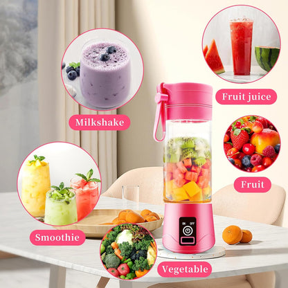 GUCABE Portable Blender, Personal Blender for Milkshakes and Smoothies, Mini Juice Blender with USB Charging, 380ML,