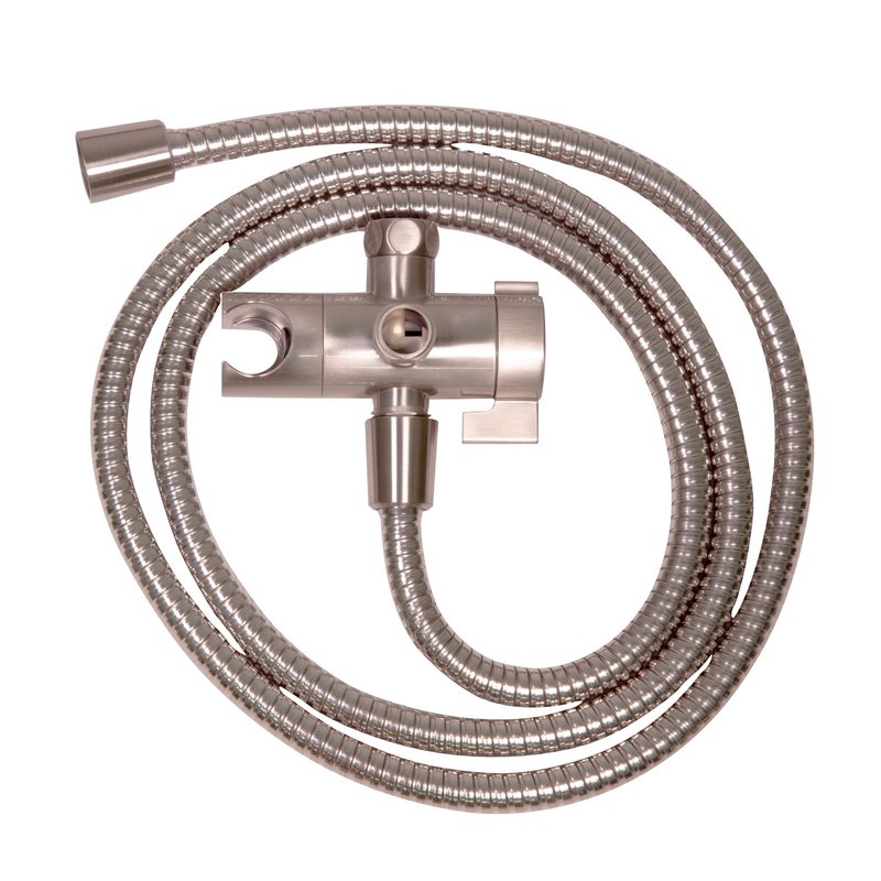 Design House 841536-SN 3-Way Shower Diverter and 70-Inch Hose for Handheld Showerhead and Fixed Showerhead Bathroom Universal Shower Replacement Part, Satin Nickel