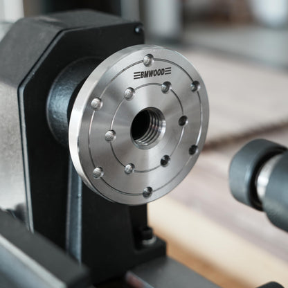 BMWOOD 4" Faceplate with 1"x8TPI Thread, with Two Nylon Washers for Woodturning Lathe,12 Mounting Holes.