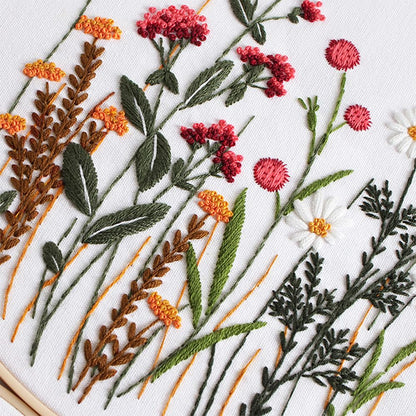 COCOMOX 3 Sets Embroidery Practice Kits, Flower Pattern Embroidery Kit for Beginners Adults, Hand Embroidery Kit, Easy to Follow Instruction and Video