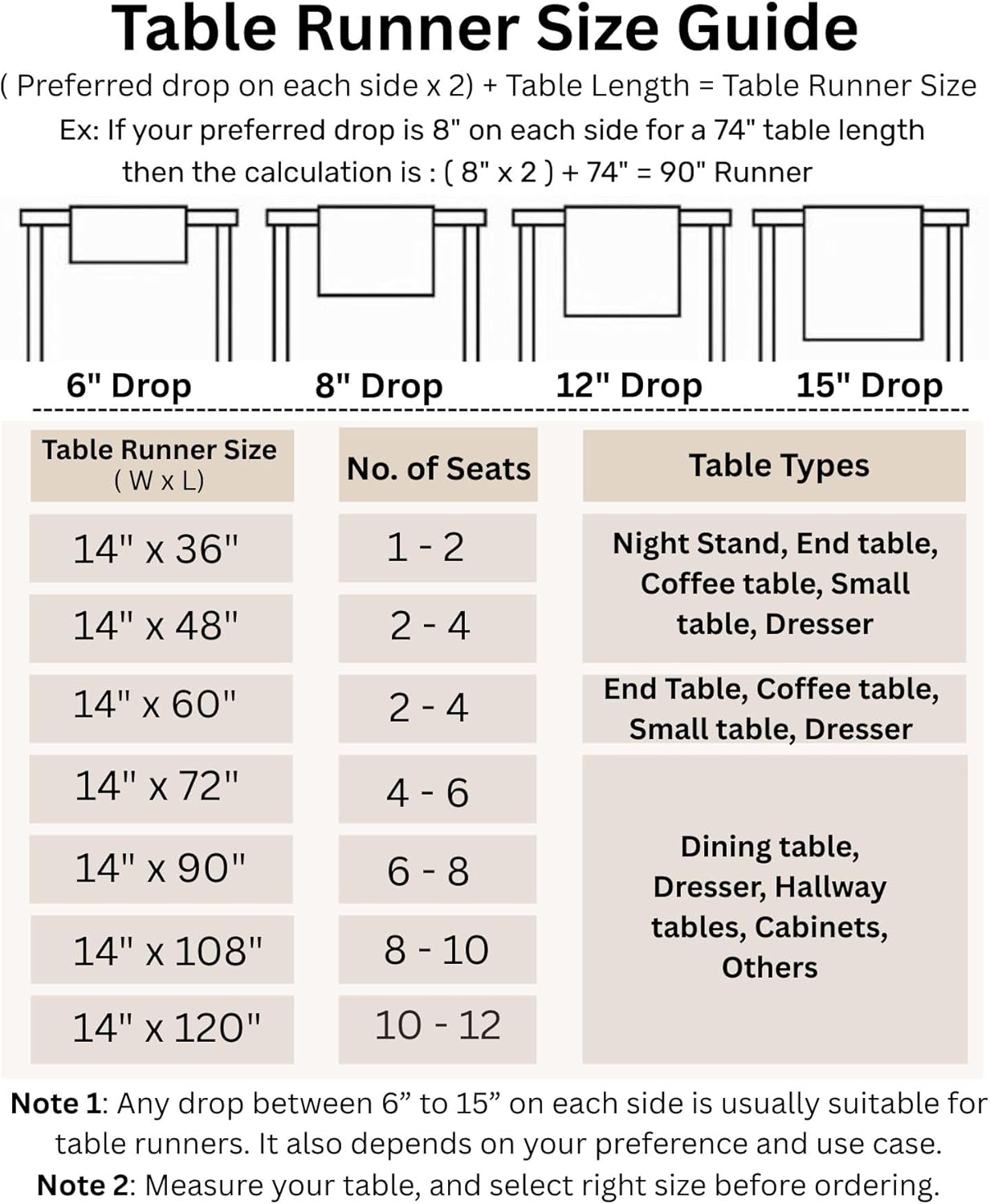 Solino Home Linen Table Runner 48 Inches - 100% Pure Linen Camel Table Runner for Dresser and Coffee Tables