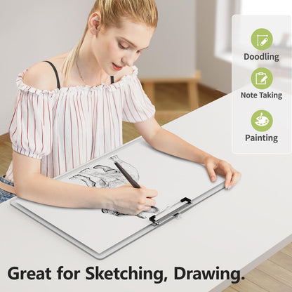 Juvealoe Extra Large Clipboard, 11 x 17 Clear Plastic Drawing Boards, Horizontal Clip Board, Landscape Layout, Suitable for Sketching, Watercolor. Drafting & Art Supply