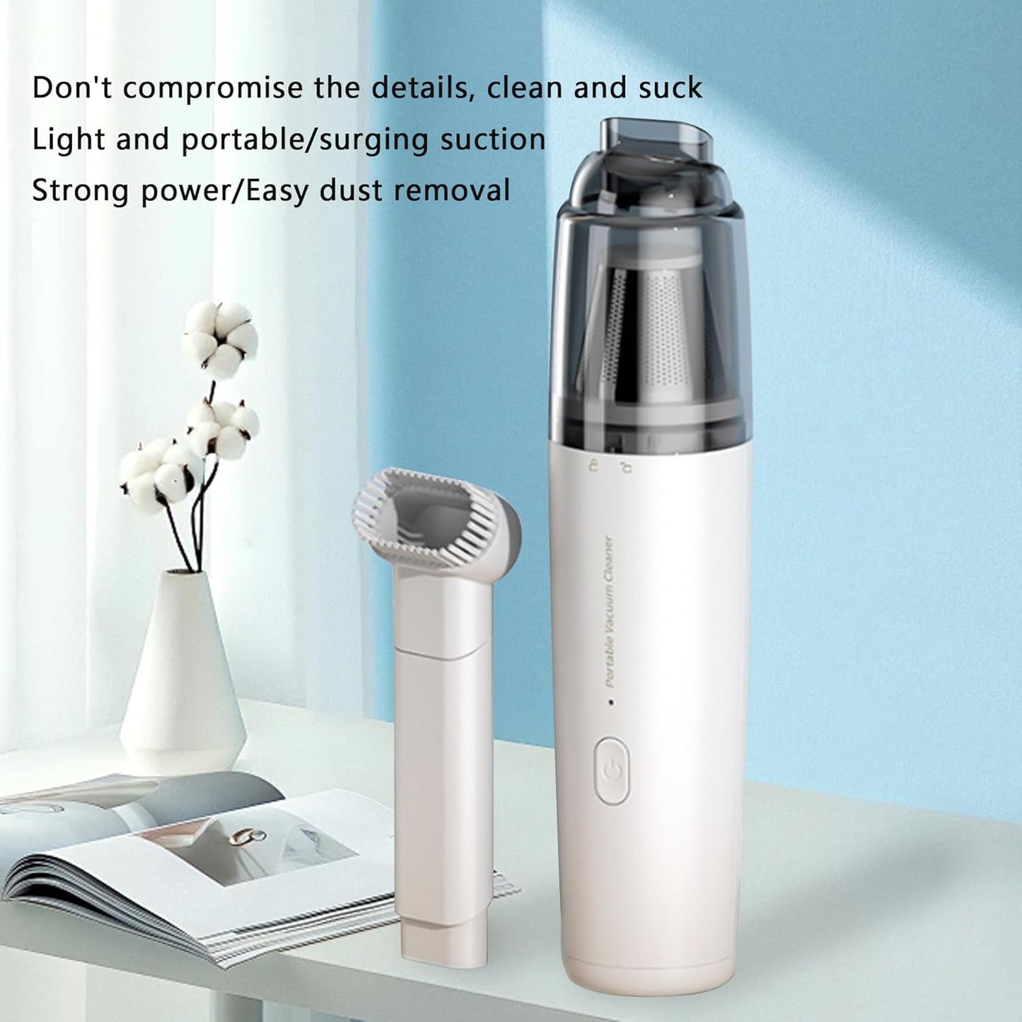 Mini Portable Car Vacuum Cordless, Handheld Vacuum for Quick Cleaning, Rechargeable Dust Buster for Car Home Office