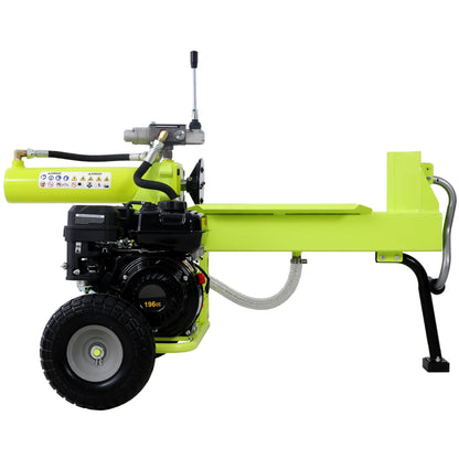 JUXEVY 20 Ton Portable Gas Powered Log Splitter with 7HP Engine and Auto Return Ram System, Heavy Duty Steel Firewood Wood Splitter for Forestry Harvesting, 8.0-Second Cycle Time, Green
