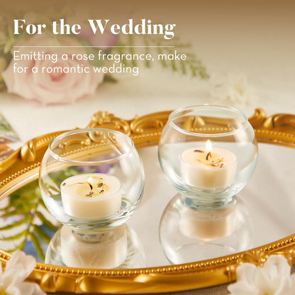 Ashlux Candle Set - 4H Tea Lights | Unscented Dripless Smokeless Clean Burning Long Lasting Candles for Wedding Home Decor Dinner Church Holiday