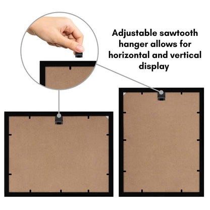 Americanflat 10x12 Picture Frame with Shatter-Resistant Glass - Use as 8x10 Frame with Mat or Display 10x12 Photo Without Mat - Signature Collection - Picture Frames for Wall Display - Black