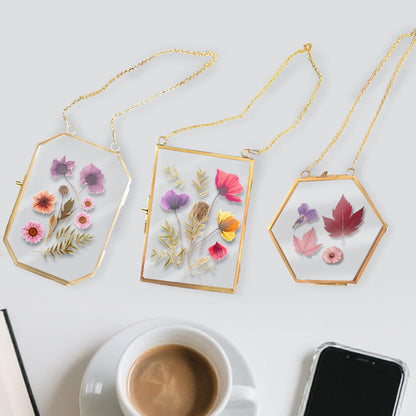 PWMENLK 3 Pcs Pressed Flowers Frame Glass Frame, for Photo Picture Plant Specimen Display, Decorations for Home DIY Dried Flower Preservation Kit, Wall Decor Art