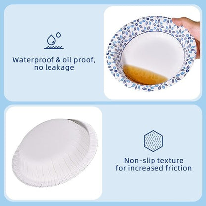 JOLLY CHEF 20 oz Heavy-Duty Paper Bowls - 160 Count Soak-Proof Disposable Dinnerware