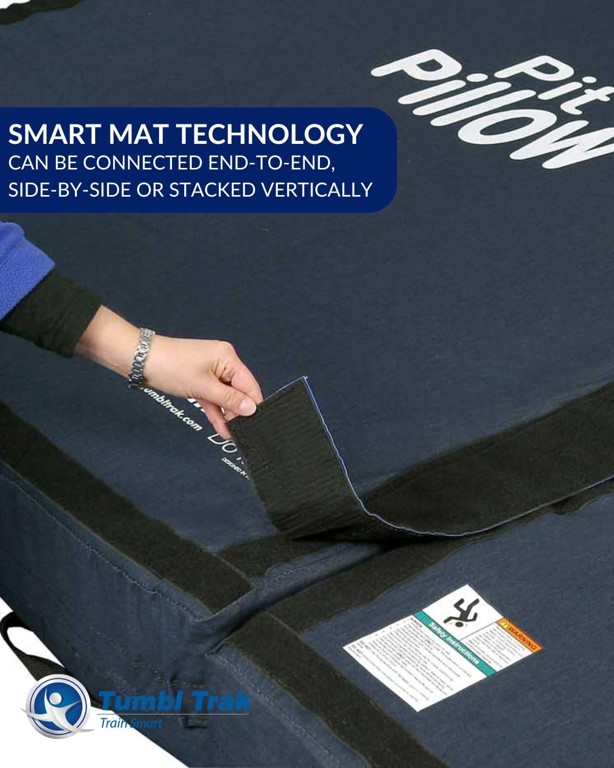 Tumbl Trak Pit Pillow® Extra Soft Crash Mat w/Denim Cover, 3ft x 4ft x 8in