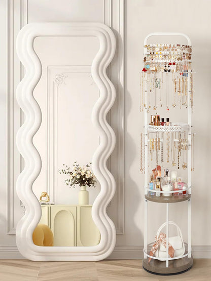 Jewelry Holder Organizer, Floor Jewelry Organizer with Earring Organizer Necklace Holder, Rotating Jewelry Stand Necklace Display Earring Storage, Large Hanging Jewelry Tree for Jewlery Bracelet Ring