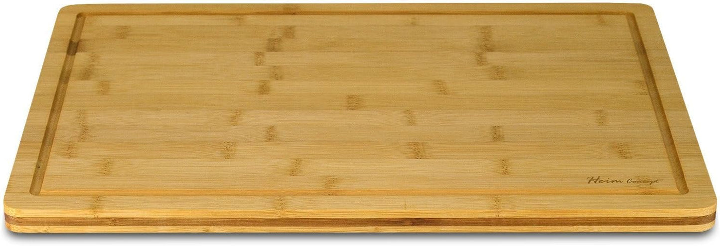 Heim Concept Organic Bamboo Cutting Boards, Extra Large Chopping Board with Juicy Groove, 18x12x3/4