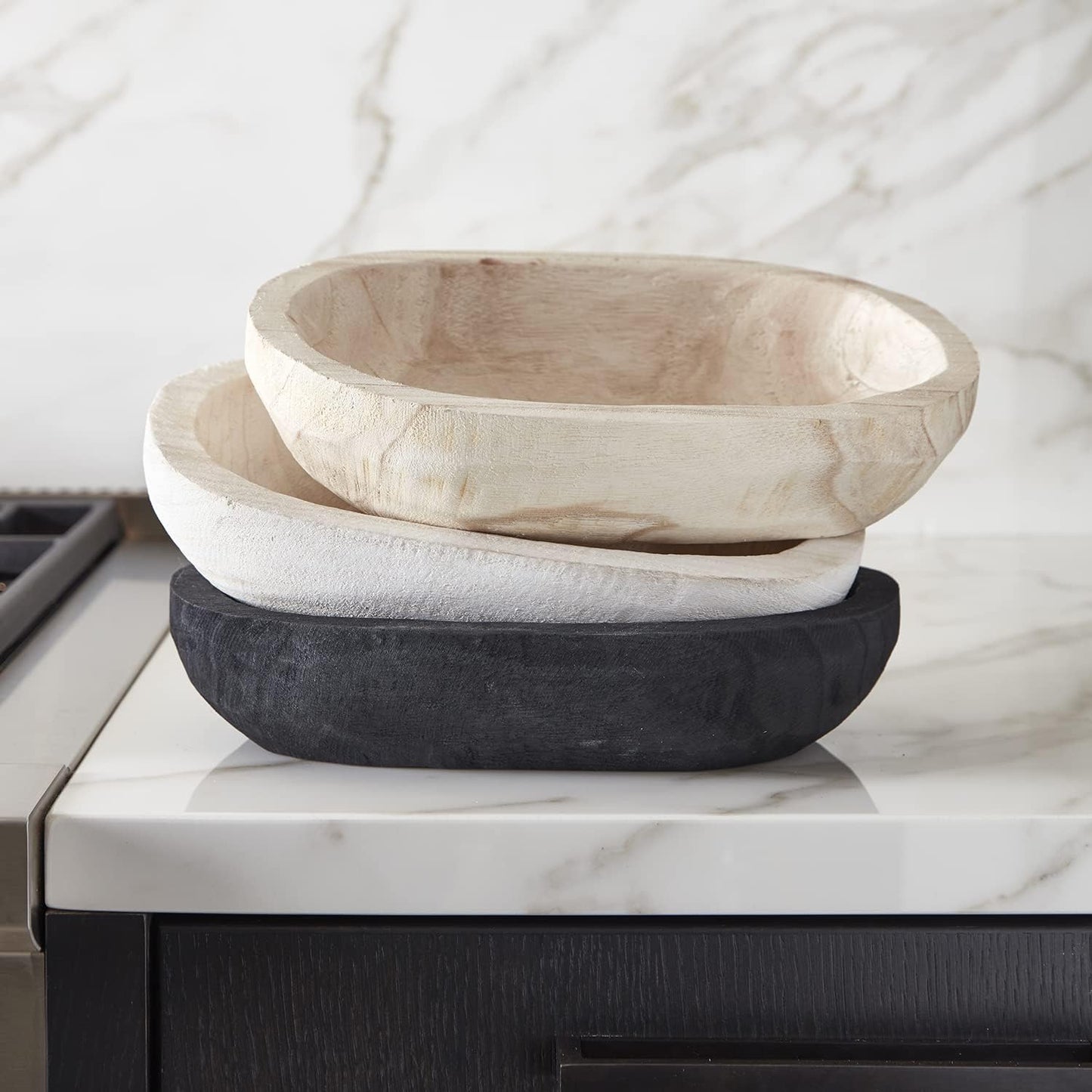 12 7.5-Inch, Santa Barbara Design Studio TableSugar Paulownia Wood Dough Bowl, x Natural