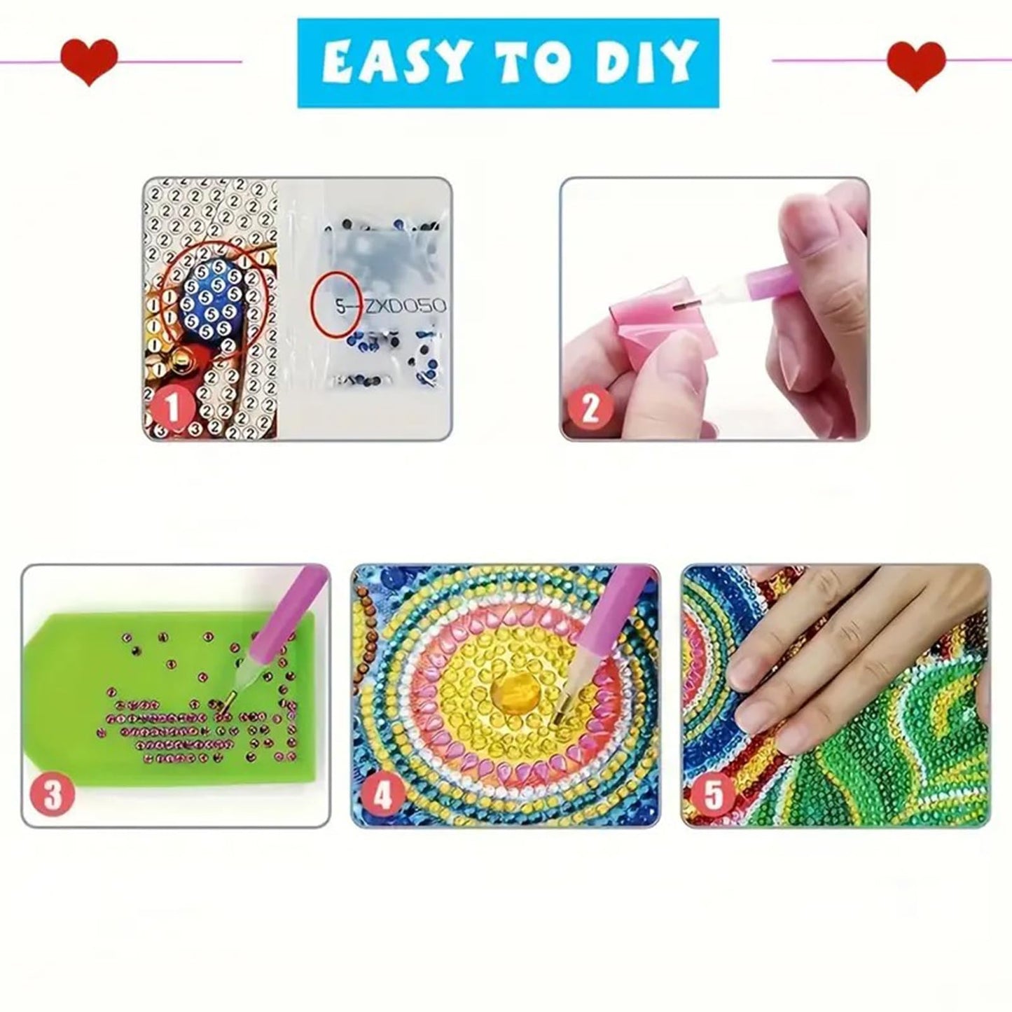 POETRYDRAW 8 Pack 5D DIY Diamond Art Painting Christmas Greeting Card Kit, Diamond Art Birthday Holiday Greeting Card, Crafts Kit Creative with Envelope